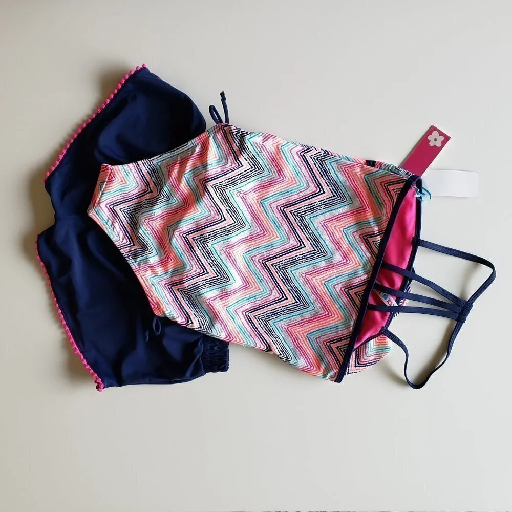 Limited Too Bathing Suit And Shorts Set - Size M 10/12